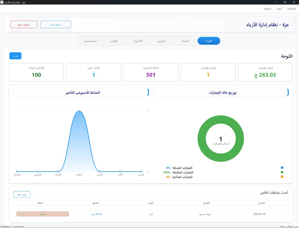 AZZA Management System Dashboard